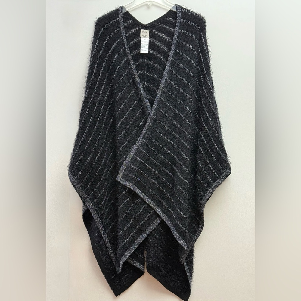 Soma Black and Silver Women's Poncho